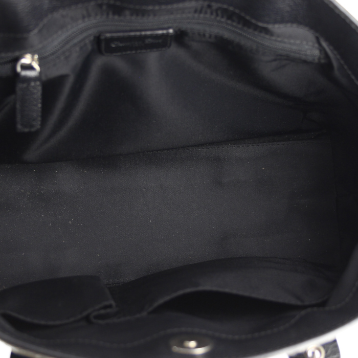 Sac cabas Dior en toile monogram et cuir noir - Detail D2