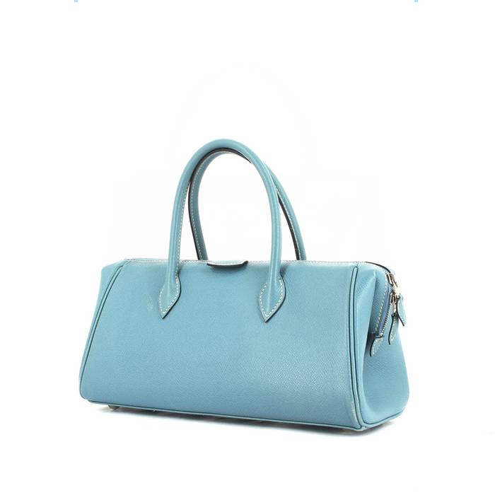 HERMES Paris Handbag Trim small model, in navy blue leat…
