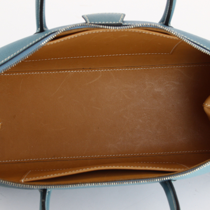 Sac à main Hermes Paris-Bombay en cuir epsom bleu - Detail D2