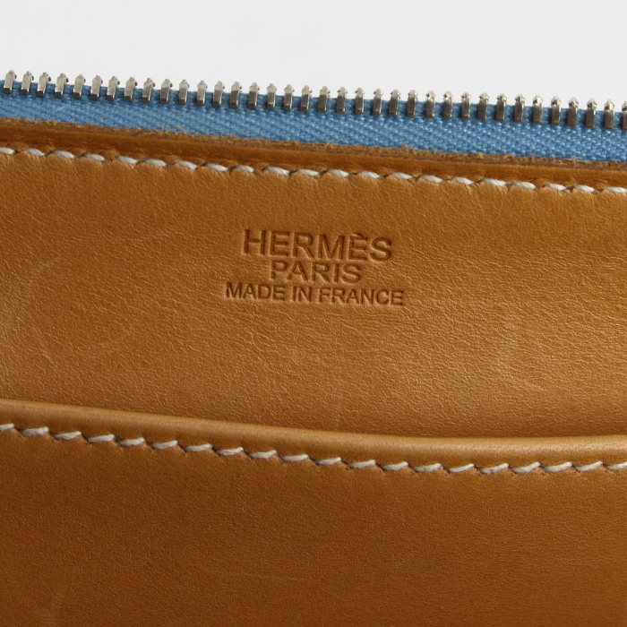 Sac à main Hermes Paris-Bombay en cuir epsom bleu - Detail D3