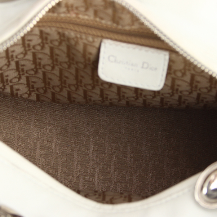 Borsa Lady Dior modello medio in pelle bianca cannage - Detail D2