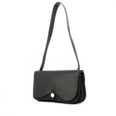 Bolso de mano Hermes Colorado en cuero negro y ante negro