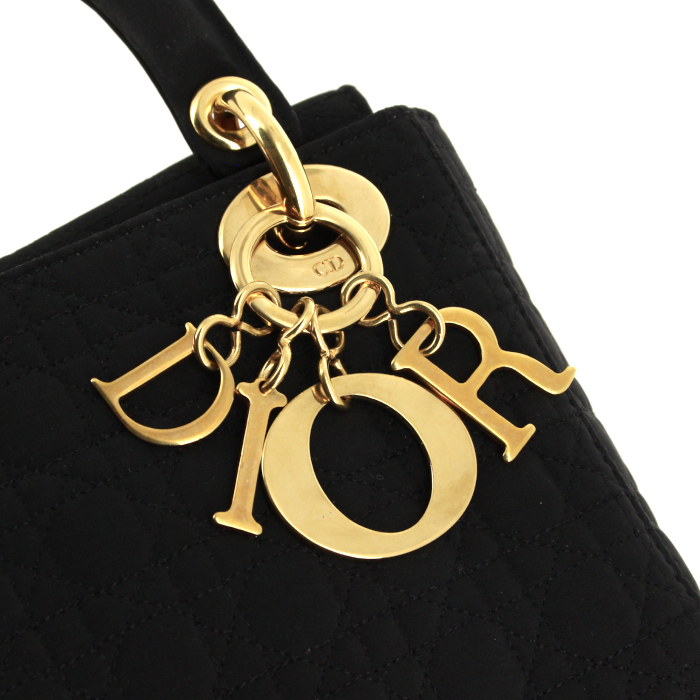 Borsa Lady Dior modello piccolo in tela cannage nera - Detail D4
