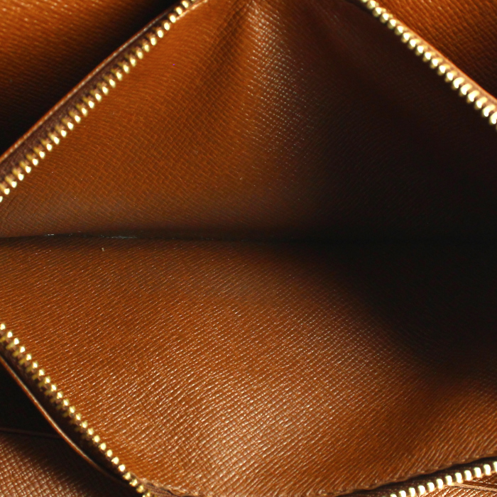 Portefeuille Louis Vuitton Sarah en toile monogram et cuir marron - Detail D3
