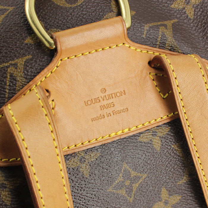 Mochila Louis Vuitton Montsouris en lona Monogram y cuero natural - Detail D5