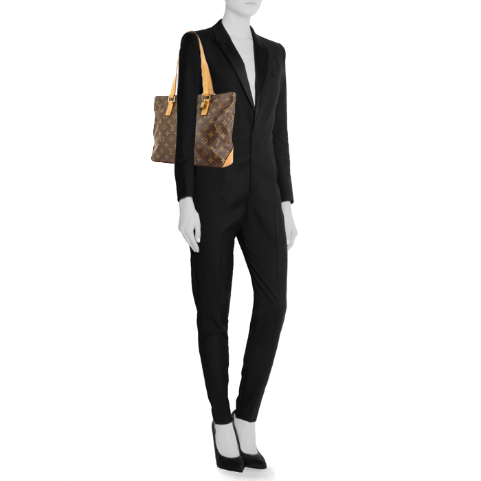 Shopping bag Piano in tela monogram e pelle naturale - Detail D1