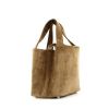 Hermes Picotin small model handbag in brown suede - 00pp thumbnail