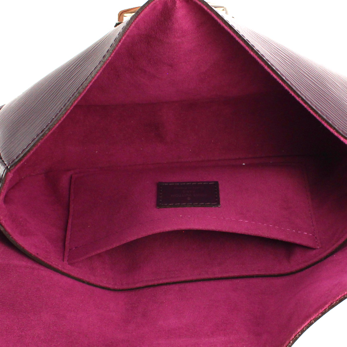 Louis Vuitton Montaigne handbag/clutch in purple epi leather - Detail D2
