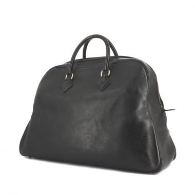 Bolso de fin de semana Hermes Simplon en cuero Fjord negro