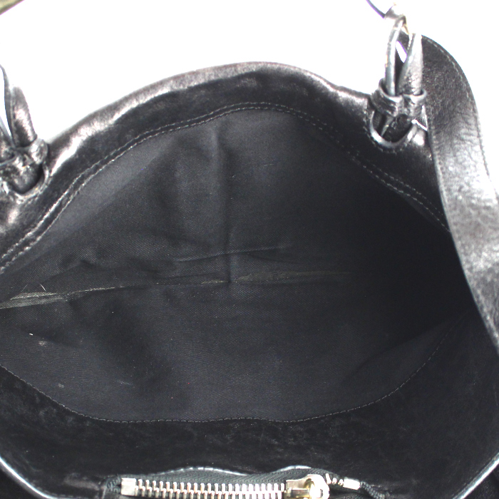 Chloé handbag in black glittering leather - Detail D4