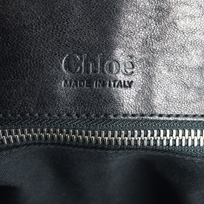 Sac à main Chloé en cuir irisé noir - Detail D5