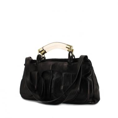 Bolso de mano Chloé en cuero irisado negro