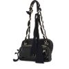Lanvin small model handbag in blue grained leather and black patent leather - 00pp thumbnail