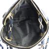 Bolso de mano Lanvin modelo pequeño en cuero granulado azul y charol negro - Detail D2 thumbnail