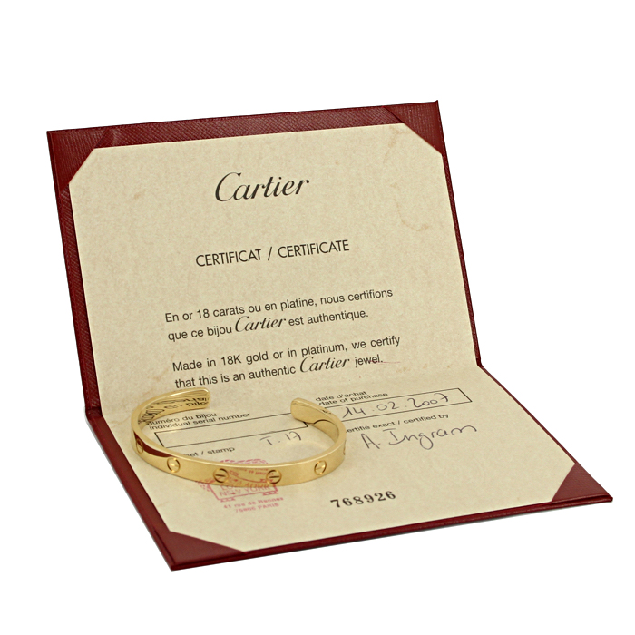 Bracciale aperto Cartier Love in oro giallo - Detail D2
