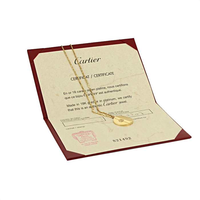 Pendentif Cartier Love en or jaune et diamants - Detail D2