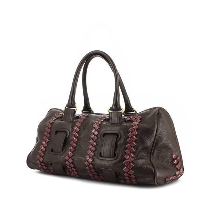 Bottega Veneta Burgundy Intrecciato Leather Olimpia Shoulder Bag