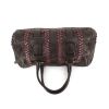 Bottega Veneta  Montaigne handbag  in brown leather  and burgundy intrecciato leather - 360 Back thumbnail