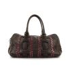 Bottega Veneta  Montaigne handbag  in brown leather  and burgundy intrecciato leather - 360 thumbnail