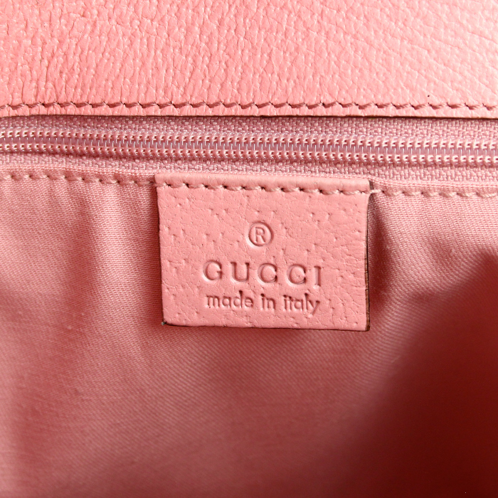 Shopping bag in tela monogram beige e pelle rosa - Detail D3