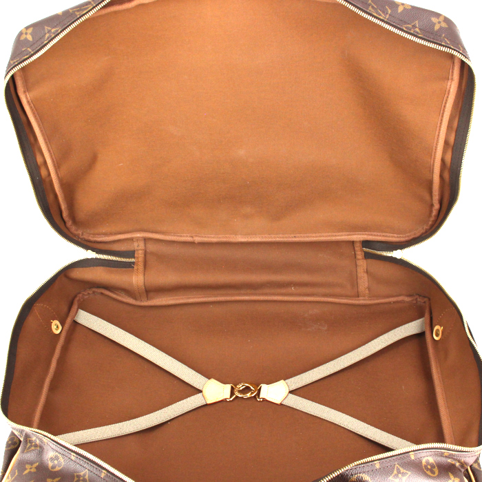 Louis Vuitton Sac de chasse weekend bag in natural leather monogram canvas - Detail D3
