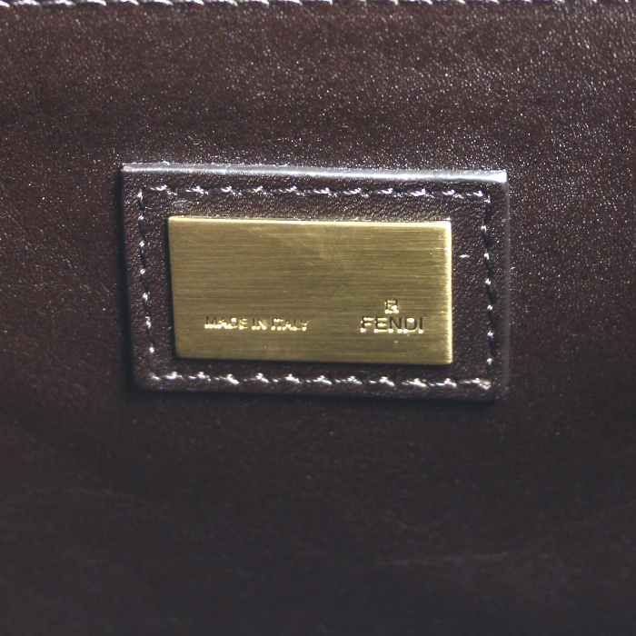 Borsa Fendi Peekaboo larga in pelle bicolore marrone - Detail D5