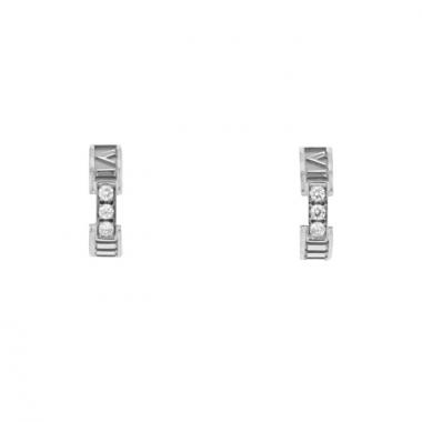 Orecchini a cerchio Tiffany 
Co Atlas in oro bianco e diamanti