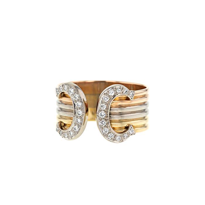 Cartier C de Cartier Black Enamel White Gold Ring – Opulent Jewelers