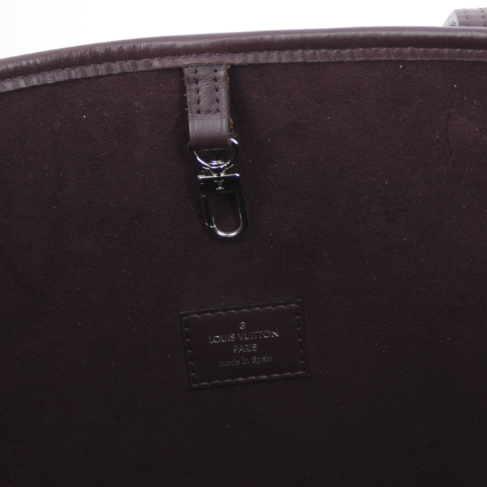 Shopping bag Louis Vuitton Neverfull in pelle Epi viola - Detail D3