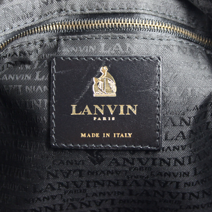 Sac à main Lanvin Happy en cuir matelassé marron - Detail D3