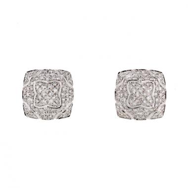 Paire de boucles d'oreilles Bulgari Pyramide en or blanc et diamants