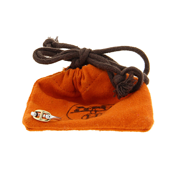 Anello Hermes Chaîne D'ancre in oro giallo e argento - Detail D2