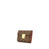 Porte-monnaie Louis Vuitton en toile damier ébène et cuir rouge - 00pp thumbnail