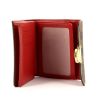 Porte-monnaie Louis Vuitton en toile damier ébène et cuir rouge - Detail D1 thumbnail