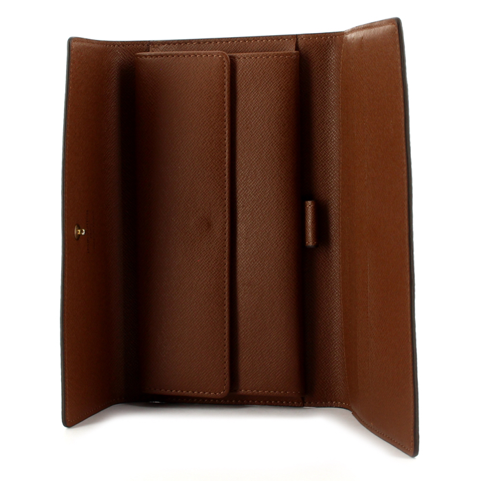 Louis Vuitton Tresor wallet in monogram canvas and brown leather - Detail D2
