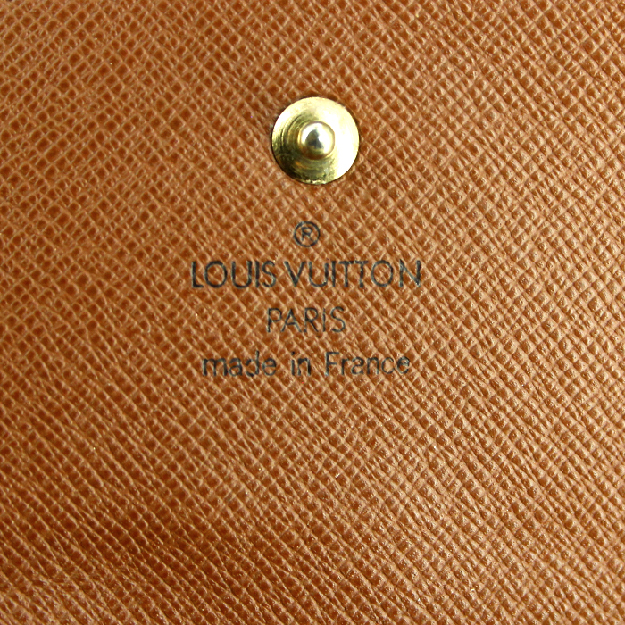 Louis Vuitton Tresor wallet in monogram canvas and brown leather - Detail D3