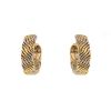 Boucheron textured earrings for non pierced ears in yellow gold and white gold - 00pp thumbnail