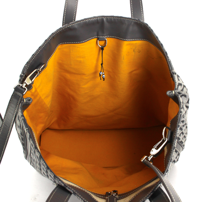 Bolso Cabás Goyard en lona Monogram gris y cuero gris - Detail D3