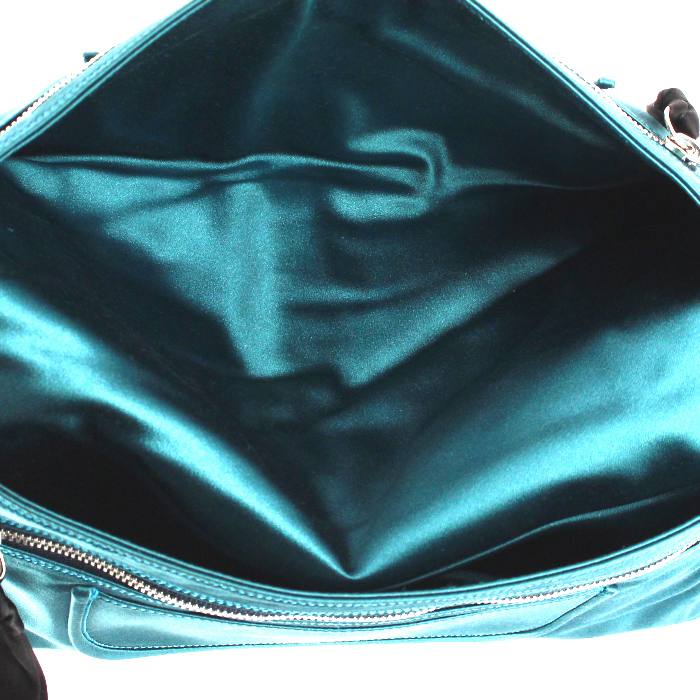 Renaud Pellegrino pouch in blue satin - Detail D2