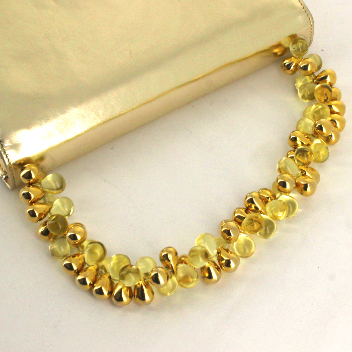 Sac/pochette Renaud Pellegrino en cuir doré - Detail D4