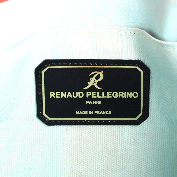Sac à main Renaud Pellegrino en cuir tricolore rouge bleu et noir - Detail D3