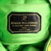 Borsa modello piccolo in tela verde anice con perle ricamate e pelle verde - Detail D3 thumbnail