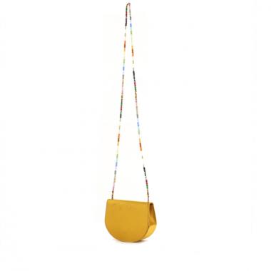 Renaud Pellegrino small model handbag in saffron yellow satin