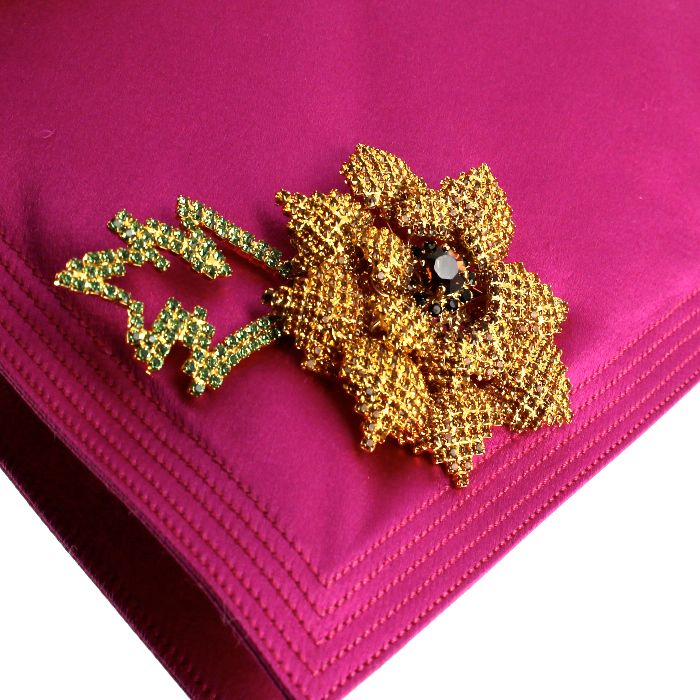 Renaud Pellegrino pouch in pink satin - Detail D4