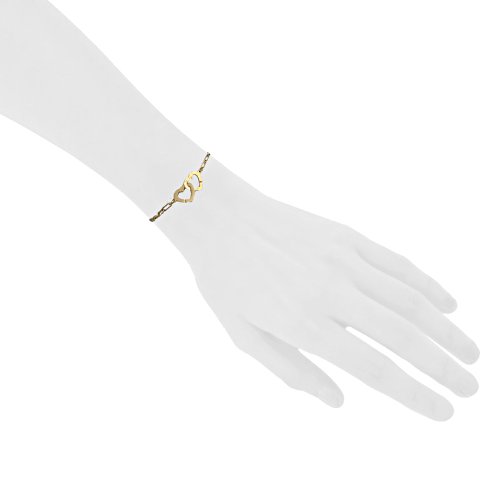 Dinh Van Double Coeur bracelet in yellow gold - Detail D1
