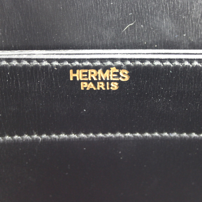 Borsa portadocumenti Sac à dépêches in pelle box nera - Detail D4