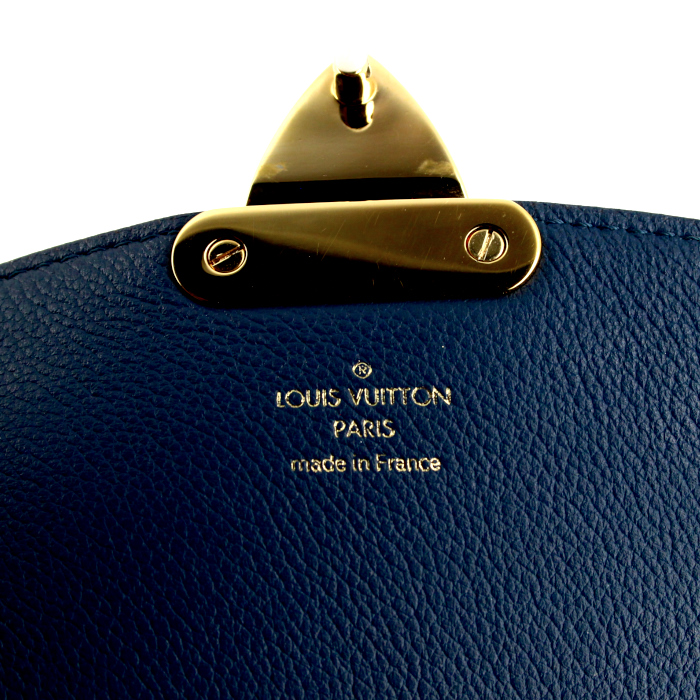Borsa a tracolla Louis Vuitton in tela monogram e pelle blu - Detail D4