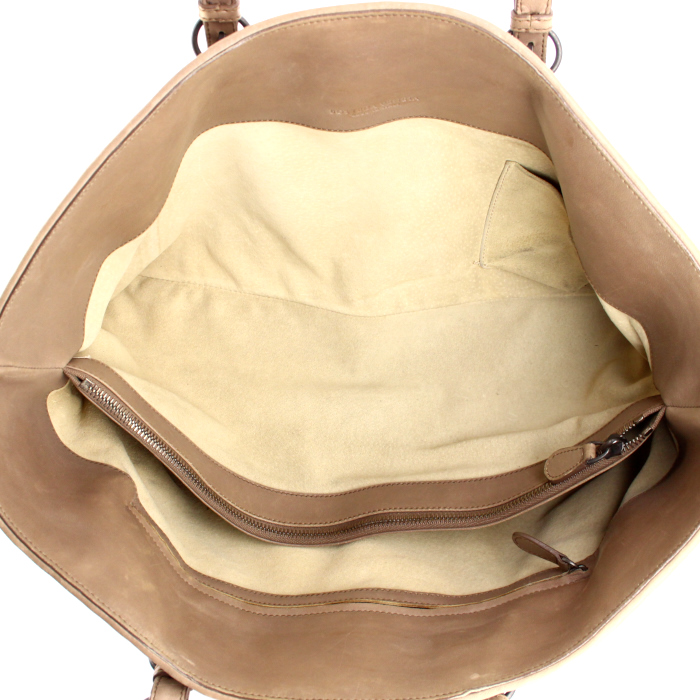 Bottega Veneta handbag in brown and beige shading braided leather - Detail D2