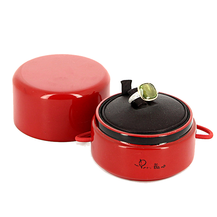 Sortija Pomellato Capri en oro amarillo,  oro blanco y diamantes y en peridoto - Detail D2