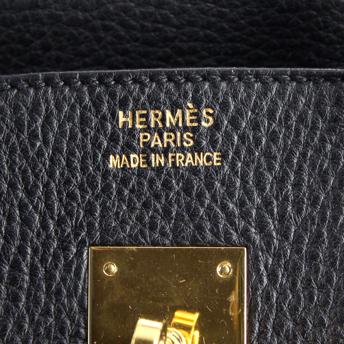 Sac à main Hermes Birkin 35 cm en cuir togo noir  - Detail D3